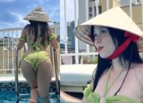 Sex Việt em Cao Thanh Tuyền đang dâm đãng ngậm cặc tại bể bơi